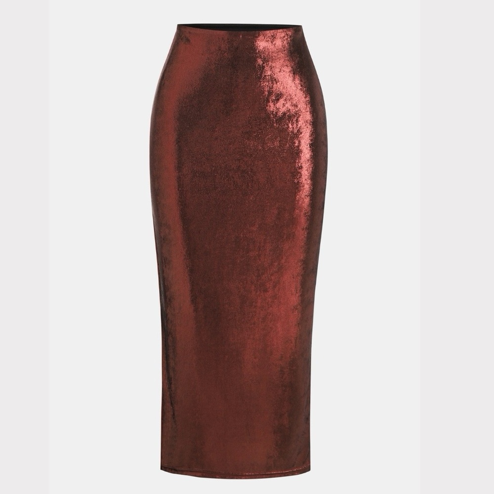 CUPSHE Red Wine Maxi Skirt - Picture 3 of 5